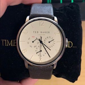 Ted Baker Watch Creme Face with Dark Brown Strap